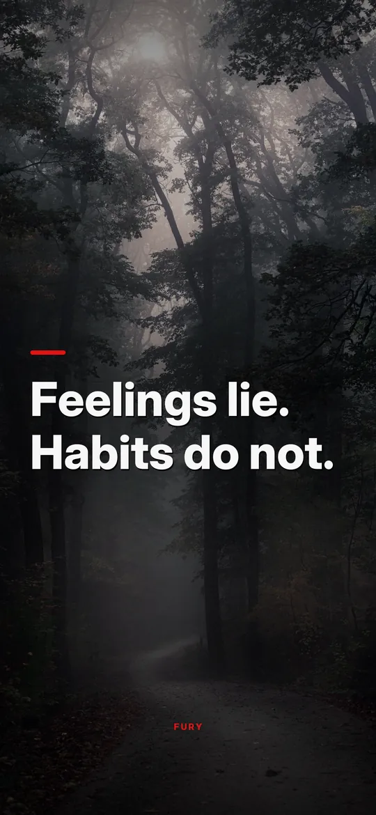 Discipline wallpapers: “Feelings lie. Habits do not.”